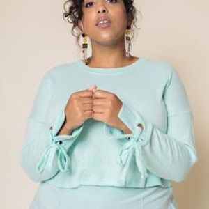 Premme 6x Whitney Mint Cropped Sweater
